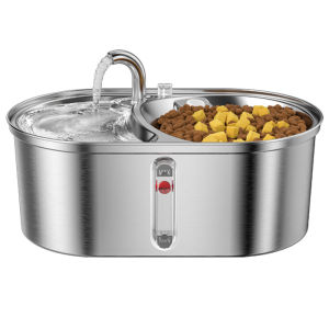 IPSKY Pet Fountain Stainless Steel Automatic Cat and Dog Water Dispenser 3L