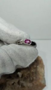 S77แหวนเงินแท้พลอยทับทิมพม่าแท้มีกินบ่เสี้ยงพร้อมส่ง