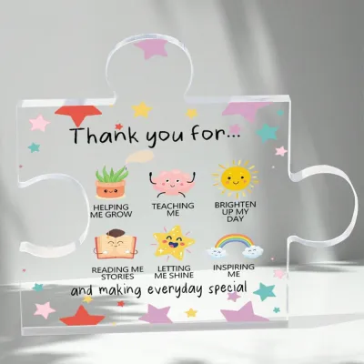 Thank You Gifts - Heart-Shaped Acrylic Desk Decor with Appreciation Message for Women Teacher Coworkers Friend Boss