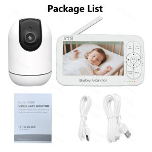 5" WiFi Baby Monitor 4x Zoom PTZ Cam Tuya APP+monitor Dual Control Electronic Baby Sitter Two Way Audio Night Vision Babyphone