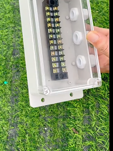Waterproof Junction Box with 4P Terminal Block Outdoor Weatherproof Electrical Enclosure Box 1 In 1 Out Wire Connector for CCTV Camera & Outdoor LightOutdoor Weatherproof Junction Box with TB1504 4P Terminal Block 15A 600V 2 Way Electrical Enclosure Wire