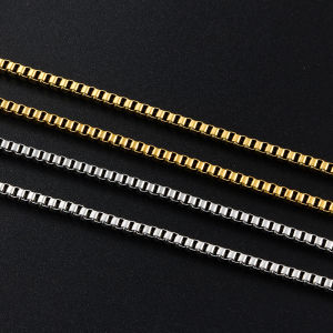 18K Gold Plating Box Chain 2.5/2mm Stainless Steel Necklace Bracelet For DIY Jewelry Making Accessories
