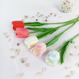 Bunga Tangkai Tulip Plastik Tanaman Hias Artificial Flower Ornamen Dekorasi Rumah Buatan COD PBP185