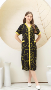 Baju Tidur Wanita Remaja Dewasa Pyjamas Dress Cotton Short Sleeve Ringan Moden Simple"