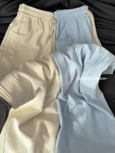 กางเกงกีฬาทรงตรงเอวสูงสไตล์อเมริกันสำหรับผู้หญิง กางเกงขายาวทรงหลวมสบาย ๆ ฤดูใบไม้ผลิและฤดูใบไม้ร่วง 2025 ใหม่