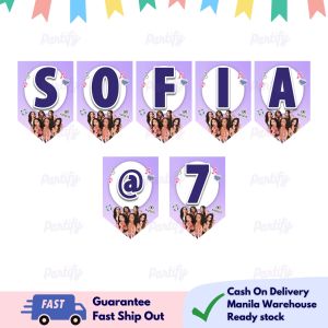 Partify Katseye Theme Customizable Happy Birthday Banner with Name Personalized Letter Banner with Free String Custom Bunting Backdrop Wall Decoration for Kids Boys Girls Party