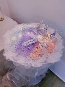 Rose Bouquet Artificial Flower Niche Style Fancy Soap Flower Preserved Fresh Flower for Girlfriend Birthday Present Girls Girlfriends