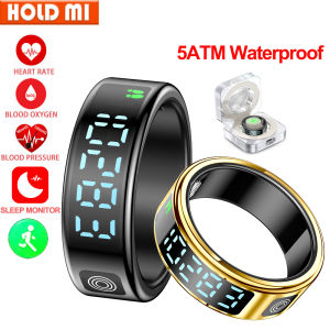 2025 New SR08 Smart Ring Men Women LED Display Screen Heart Rate Blood Oxygen Monitoring 5ATM Waterproof Multi Sports Modes Gift