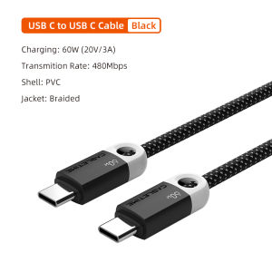 CABLETIME USB C to USB C Cable PD60W High-Speed Durable Fast Charging Cable Data Sync Cord for iPad Samsung iPhone Cable