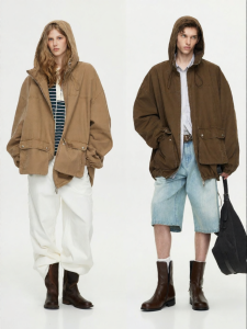 ULD | Boho A-Line Hooded Mid-Length Jacket with Rope Drawstring