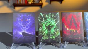 Card Sleeves -105PCS Matte Card Sleeves Clear Front & Anti-Slip Matte Back 66x91mm Standard Trading Card Sleeves for TCG