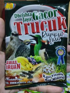 makanan burung trucuk gacor hijau rumput laut kemasan 150gram