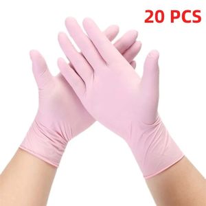 Pink Nitrile Gloves Disposable Household Cleaning Gloves for Kitchen Gardening Dishwashing Working Nail Salon Tattoo Latex Free