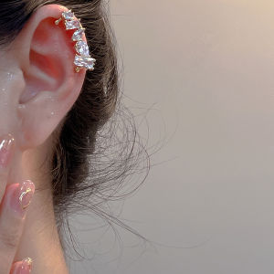 Maidu Bông tai đá phong tỉn dành cho nữ Tính khí mới nhất Kẹp xương tai Hoa tai hình học Trang sức Không xỏ