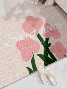 Nordic Style Door Mat Anti-Slip Outdoor Entrance Customizable Cutable Silk Loop Wear Resistant Foot Pad Home Use Rug