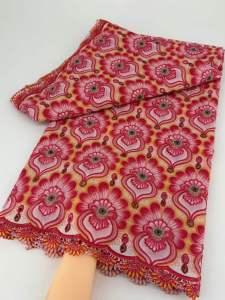 Wholesale African Chiffon Lace Fabric Embroidery 2026 Nigerian Guipure Cord Lace Fabrics Sewing For Women Wedding Party Dress