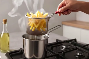 Deep Fryer 4 in 1 Multi Set Panci Penggorengan Rebus Stainless Steel Saringan Capitan Klip Makanan