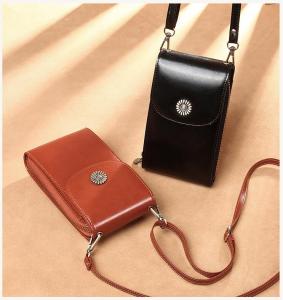 Fashion Ladies Small 6.7inch Phone Shoulder Bag Original Cowhide Genuine Leather Sling Bags for Women Travel Work New 2025