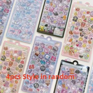 4Sheets random style mobile phone notebook decoration stickers cute cartoon stickers non repeating four sheet set