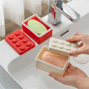 Portable Travel Soap Dish with Lid And Sponge Sealed Water Absorbent Creative Style Square Soap Holder for Everyone