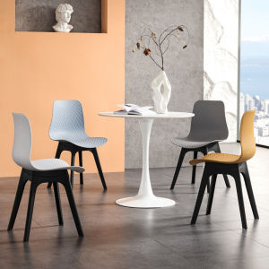 Nordic Style Plastic Chair Back Support Office Leisure Meeting Mahjong Chair Home Use Commercial Building Sales Office Furniture