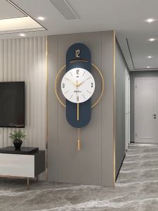 HOL Large Luxury Wall Clock Modern Nordic Modern Design Living Room Silent Non Ticking Wall Clock Simple Iron Hanging Clocks Home Decor