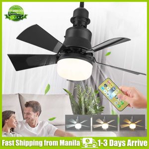 Celling Fan with Light Remote Inverter Modern Chandelier with Ceiling Fan for Living room Bedroom Dining Kitchen Garage Silent Socket Ceiling Fan Flower Fan Light E27 30W 4h Timing Memory Function 3000K-6500K 5 Blades