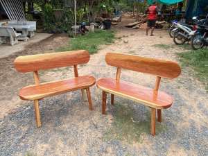 ม้านั่งไม้สะเดาหลังพิง ม้านั่งมินิมอล ม้านั่งยาวม้านั่งสนาม ทำมาจากไม้จริง ขนาด35*100*45cm. ใช้ไม้แผ่นเดียว