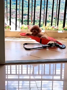 Pet Rocking Chair Dog Cat Rocking Chair Pet Sleeping Bed Foldable Adjustable Comfortable Chair