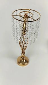 Vas Standing Akrilik Wajik Artificial Kristal Manik-manik Rak Berdiri Bunga Bahan Logam Besi untuk Hiasan Rumah Kamar Cafe Dekorasi Meja & Pesta Pernikahan Dekorasi Liburan Hotel Dekoratif