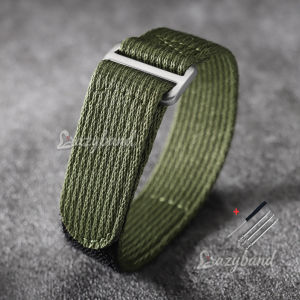 Watchband 20mm 22mm Hook Loop Nylon Canvas Watch Strap for Tudor for Time Force for Seiko Universal Green Mens Sport Bracelet