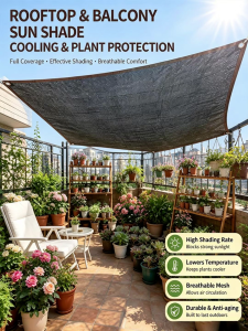 Anti UV 95% Sunshade Net Outdoor Anti-UV Canvas Shade Garden Balcony Canvas Nets Awning Tents Jaring Hitam