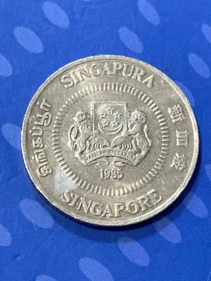 Rare!!!1985 Singapore 50 cents coin