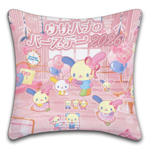 Sanrio | Sanrio U-Sa-Ha-Na Logo Vỏ Gối Vuông Vỏ Gối Trang Trí 100% Polyester Giường Trang Trí Văn Phòng Tại Nhà Vỏ Gối Trang Trí