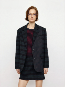 URLAZH | Retro Intellectual Style Checked Pattern Casual Loose Fit Long Sleeve Jacket