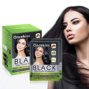 VERONNI | 1 Box of 10 Hair Dye Instant Hair Dye ShampooQuick and Easy Hair DyeColoring Semi- Permanent Instant Hair Dye for Men&Women