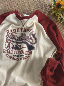 Áo Thun Dài Tay Màu Khối Cỡ Lớn 300 Pound Phong Cách Mỹ Thường Ngày Thời Trang Mùa Thu Cho Cặp Đôi Áo Thun Cotton Thường Ngày