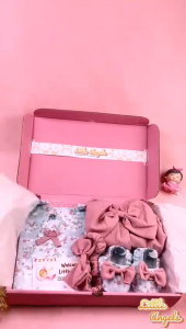 Hampers Bayi Perempuan Premium Setelan Bayi Motif Bunga 4in1 Free Box / Kado Bayi lahir