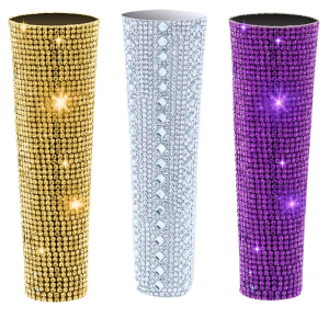 Rhinestones Wired Microphone Cover Corded Microphone Bedazzle Decorative Sleeve For Disco StagePartyTV Show