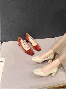 Giày Cưới Cao Gót Bằng Vải Lụa Đỏ Cho Nữ Giày Đế Dày Thanh Lịch Giày Lười Đế Cao Su Giày Đế Bằng Cho Phụ Nữ Mang Thai