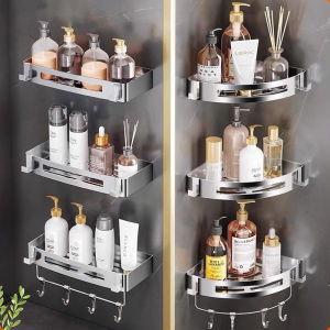 เก้าอี้สแตนเลส 304 ติดผนัง ไม่ต้องเจาะ สำหรับห้องน้ำ ห้องน้ำ จัดระเบียบ 3 มิติ ชั้นวางของ ชั้นวางของ สำหรับห้องน้ำ