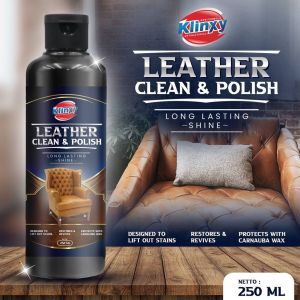 Pembersih Noda Pengkilap Kulit Sintetis sofa tas jok mobil jaket - Leather Clean and Polish - Free Spons untuk semir/poles