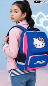 Ba Lô Học Sinh Tiểu Học Nữ Xbags Pretty Xb3018 Xanh Hồng Cao Cấp Chống Nước Bền Bỉ Ngăn Rộng Tiện Dụng Họa Tiết Hello Kitty Xinh Xắn Dễ Thương!