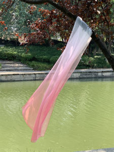 Tang Style Gradient Color Silk Shawl Chest Length Dunhuang Dance Skirt Womens Hanfu Dress Traditional Chinese Costume Accessories