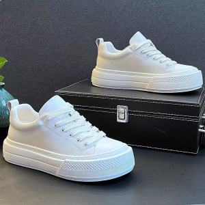 Mens Sporty Casual Shoes Spring Autumn Trendy All-Match White Board Shoes Teenage Waterproof Anti-Slip Thick Bottom Heightening