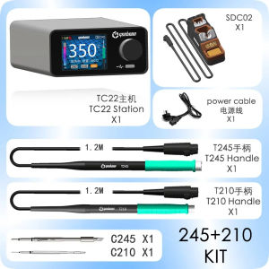 TC22 240W Soldering Station Kit with SDC02 Soldering Iron Stand + T245/T210 Handle + C245/C210 Soldering Iron Tip New GEEBOON