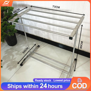 NINI Double-deck Stainless Steel Towel Stand Rack / Cloth Drying Rack / Clothes Hanger / Floor Standing / Rak Penyidai Tuala Baju 毛巾架