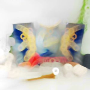 Hiasan Dinding Bulu Aesthetic Art Feather Blue & Gold