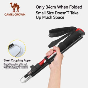 Camel Crown Hiking Poles Walking Stick Lightweight Folding Aluminum Walking Stick Hiking Climbing Gear Elderly Walking Stick Non-Slip