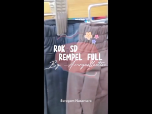 Seragam Nusantara - Rok SD panjang full rempel bahan Drill warna merah coklat hitam putih hijau